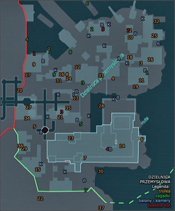 1 - Dzielnica przemysłowa - Informacje o lokacji, mapy | Zagadki w Arkham City - Batman: Arkham City - poradnik do gry