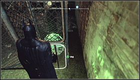 Jeżeli się odpowiednio pośpieszyłeś, to przesunięty elektromagnes upuści kulę dopiero po tym jak znajdzie się po prawej stronie #1 - Dzielnica przemysłowa - Trofea Batmana (08-13) | Zagadki w Batman Arkham City - Batman: Arkham City - poradnik do gry