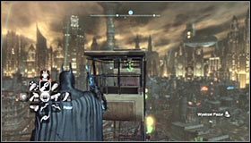 Przystąp do wspinaczki na szczyt wielkiego diabelskiego młyna #1, wykorzystując do tego celu pazur - Dzielnica przemysłowa - Trofea Batmana (08-13) | Zagadki w Batman Arkham City - Batman: Arkham City - poradnik do gry