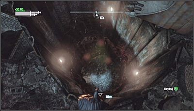 Wschodnie wejście znajduje się w dzielnicy przemysłowej Arkham City i jest to wielka dziura, do której można wskoczyć (powyższy screen) - Metro - Informacje o lokacji, mapy | Zagadki w Batman Arkham City - Batman: Arkham City - poradnik do gry
