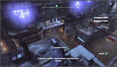 Jedyny obszar na terenie dzielnicy zaułków, do którego nie możesz początkowo zajrzeć, to centrum rejestracyjne Arkham City (powyższy screen) - Zaułki - Informacje o lokacji, mapa | Zagadki w Batman Arkham City - Batman: Arkham City - poradnik do gry