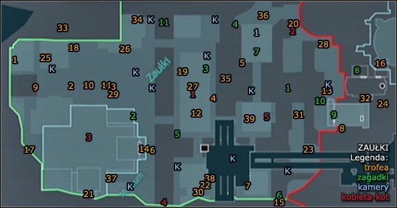 1 - Zaułki - Informacje o lokacji, mapa | Zagadki w Batman Arkham City - Batman: Arkham City - poradnik do gry