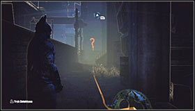 Zagadka związana z tutejszym trofeum #1 jest dość skomplikowana - Zaułki - Trofea Batmana (01-07) | Zagadki w Batman Arkham City - Batman: Arkham City - poradnik do gry