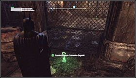 Pozostało Ci już tylko bezpiecznie przelecieć nad płotem #1, lądując dopiero po znalezieniu się w niedostępnym obszarze - Zaułki - Trofea Batmana (08-16) | Zagadki w Batman Arkham City - Batman: Arkham City - poradnik do gry