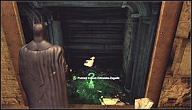 Po dotarciu na górną półkę wybierz z inwentarza wybuchowy żel i użyj go do zburzenia ściany znajdującej się pod neonem Jokers Funland #1 - Huta - Trofea Batmana (01-09) | Zagadki w Batman Arkham City - Batman: Arkham City - poradnik do gry