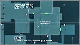 Przystąp do eksploracji obszarów znajdujących się pod strefą załadunku i zatrzymaj się na północny-wschód od miejsca ukrycia trofeum #1 #2 - Huta - Trofea Batmana (01-09) | Zagadki w Batman Arkham City - Batman: Arkham City - poradnik do gry