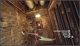 Bądź gotowy do wykonania ostrego skrętu w prawo #1, pomagając sobie na bieżąco opcją spowolnienia lotu batarangu (prawy przycisk myszy lub lewy trigger na padzie) - Huta - Trofea Batmana (19-24) | Zagadki w Batman Arkham City - Batman: Arkham City - poradnik do gry