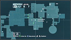 Rozpocznij w pomieszczeniu na wschód od trofeum, a konkretnie w miejscu, w którym znajdują się zasilane prądem samochodziki #1 #2 - Huta - Trofea Batmana (19-24) | Zagadki w Batman Arkham City - Batman: Arkham City - poradnik do gry