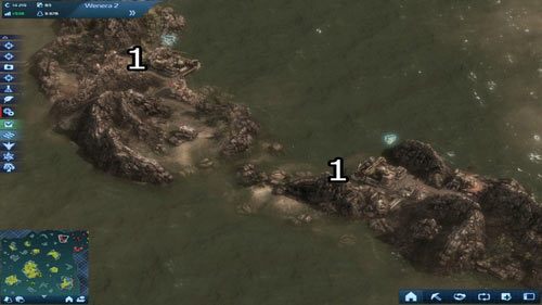 Pierwsze, co musimy zrobić, to oddelegować jeden z okrętów wojennych do pilnowania wybrzeża dawnej bazy Strindberga, gdyż nieprzyjaciel będzie tam regularnie wysyłał okręty podwodne - Misja IV - Godzina zero | Rozdział 3 - W oku cyklonu | Anno 2070 - Anno 2070 - poradnik do gry