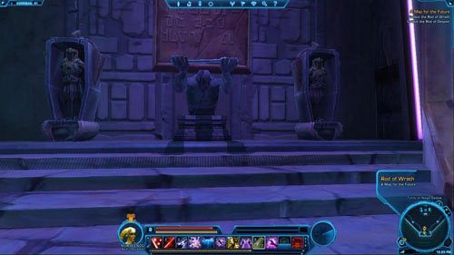 Jeszcze tylko wbiegnij do małej sali w [8] i zabierz ostatnią różdżkę - Rod of Despair - a potem już kieruj się prosto na północ, do [9] - (L11) A Map for the Future (1) | Sith Inquistor | Star Wars The Old Republic - Star Wars: The Old Republic - poradnik do gry