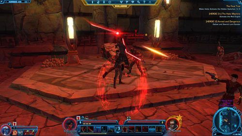 Po unieszkodliwieniu Lorda Sundara [*] i wszelkich wrogów, którzy cię jeszcze atakują (np - (L08) HEROIC 2 Armed and Dangerous | Korriban | Star Wars The Old Republic - Star Wars: The Old Republic - poradnik do gry