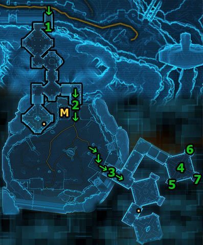 Jest to misja typu Heroic, dlatego bez innych graczy lub towarzysza (i odpowiedniego poziomu twojej postaci) raczej się za nią nie bierz - (L08) HEROIC 2+ The Hate Machine | Korriban | Star Wars The Old Republic - Star Wars: The Old Republic - poradnik do gry