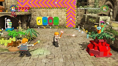 Pierwszy ze składników znajdziemy, po zniszczeniu czerwonych skałek - Czas na psoty | Opis przejścia - Rok 5 | LEGO Harry Potter Lata 5-7 - LEGO Harry Potter: Lata 5-7 - poradnik do gry
