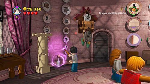 Podchodzimy do butelki mleka znajdującej się obok kolumny i magią WL nalewamy go do miski - Wielki wirtuoz | Opis przejścia - Rok 5 | LEGO Harry Potter Lata 5-7 - LEGO Harry Potter: Lata 5-7 - poradnik do gry