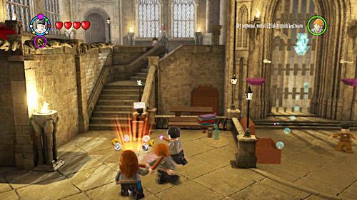 Wciąż podążamy za Nickiem, dotrzemy przed zamknięte wejście przed którymi stoi profesor Horacy - Widmookulary | Opis przejścia - Rok 6 | LEGO Harry Potter Lata 5-7 - LEGO Harry Potter: Lata 5-7 - poradnik do gry