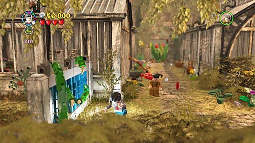 Teraz musimy przejść do szklarni po lewej stronie - Felix Felicis | Opis przejścia - Rok 6 | LEGO Harry Potter Lata 5-7 - LEGO Harry Potter: Lata 5-7 - poradnik do gry