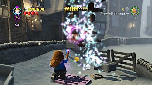 Przechodząc dalej w prawo znajdziemy klocki, pod którymi jest różowa platforma - Powrót do szkoły | Opis przejścia - Rok 7 | LEGO Harry Potter Lata 5-7 - LEGO Harry Potter: Lata 5-7 - poradnik do gry