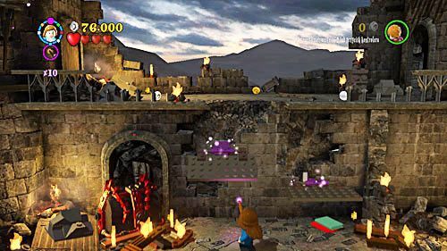 Podchodzimy do ściany i unosimy platformy, po nich wskakujemy do góry - Łzy Snapea | Opis przejścia - Rok 7 | LEGO Harry Potter Lata 5-7 - LEGO Harry Potter: Lata 5-7 - poradnik do gry