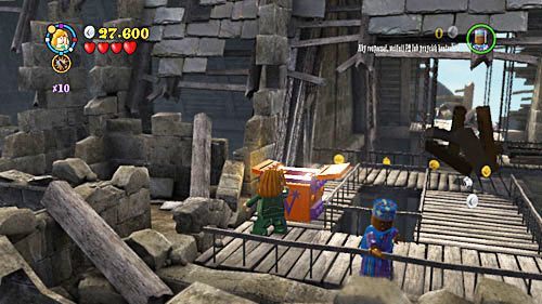 Wybieramy Molly i korzystamy z pomarańczowej skrzynki, od razu odpalamy fajerwerki - Luka w planie | Opis przejścia - Rok 7 | LEGO Harry Potter Lata 5-7 - LEGO Harry Potter: Lata 5-7 - poradnik do gry