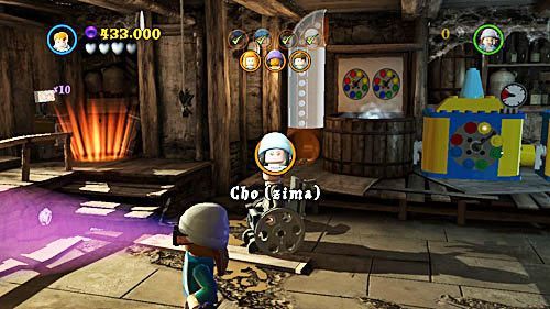 Szton Cho (zima), otrzymamy kiedy wskoczymy na wózek inwalidzki, i przejedziemy się nim za monetami - Gwardia Dumbledorea | Znajdźki - Rok 5 | LEGO Harry Potter Lata 5-7 - LEGO Harry Potter: Lata 5-7 - poradnik do gry