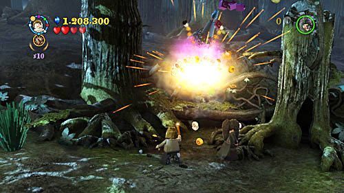 W ostatnim obszarze, po lewej stronie, znajdziemy uschnięte roślinki, po podlaniu wyrośnie wysoki kwiat - Wielki wirtuoz | Znajdźki - Rok 5 | LEGO Harry Potter Lata 5-7 - LEGO Harry Potter: Lata 5-7 - poradnik do gry