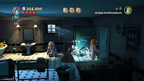 Kiedy znajdziemy się w łazience wypełniamy prysznic wodą - Przerwana emerytura | Znajdźki - Rok 6 | LEGO Harry Potter Lata 5-7 - LEGO Harry Potter: Lata 5-7 - poradnik do gry