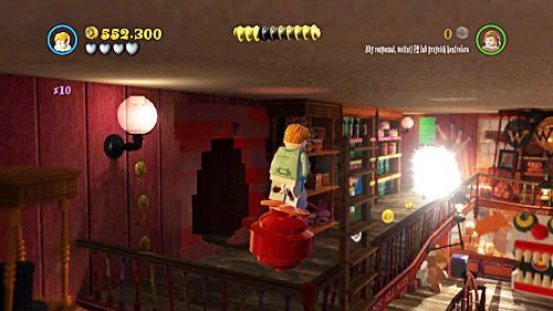 Ostatni element herbu znajdziemy w sklepie Weasleyów - Przerwana emerytura | Znajdźki - Rok 6 | LEGO Harry Potter Lata 5-7 - LEGO Harry Potter: Lata 5-7 - poradnik do gry