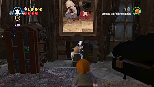 Pod obrazem znajdziemy sejf, otwieramy go przy pomocy goblina - Miłość nie zna litości | Znajdźki - Rok 6 | LEGO Harry Potter Lata 5-7 - LEGO Harry Potter: Lata 5-7 - poradnik do gry