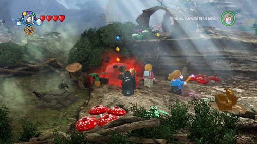 Zagroda Testrali - przechodzimy do końca w lewo, znajdziemy skałę, którą można poruszyć jedynie czarną magią - Dodatkowe sztony postaci - Hogwart (1) | Dodatkowe znajdźki | LEGO HP Lata 5-7 - LEGO Harry Potter: Lata 5-7 - poradnik do gry