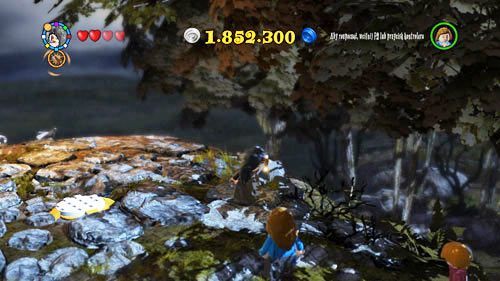 Klif - obok Patronusa, który zniknął leży szpiczasta skała, kiedy ją zniszczymy pojawi się szton Hermiona (Ministerstwo) - Dodatkowe sztony postaci - Obozowisko | Dodatkowe znajdźki | LEGO HP Lata 5-7 - LEGO Harry Potter: Lata 5-7 - poradnik do gry