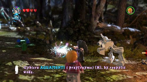 Obozowisko - na północ od sadzawki znajdziemy suche rośliny - Dodatkowe sztony postaci - Obozowisko | Dodatkowe znajdźki | LEGO HP Lata 5-7 - LEGO Harry Potter: Lata 5-7 - poradnik do gry