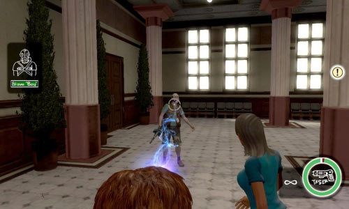 Zejdź na dół schodami z lewej, ogłusz kolejnego reportera czającego się w zaułku z lewej i zacznij iść w prawo - Ścieżka Zła - Slave Boy Escort | Opis przejścia Postal III - Postal III - poradnik do gry