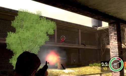 Wróć na ulicę, przejdź na drugą stronę i wejdź do przejścia pod żółtym szyldem - Ścieżka Dobra - Patrol Mission 2 | Opis przejścia Postal III - Postal III - poradnik do gry