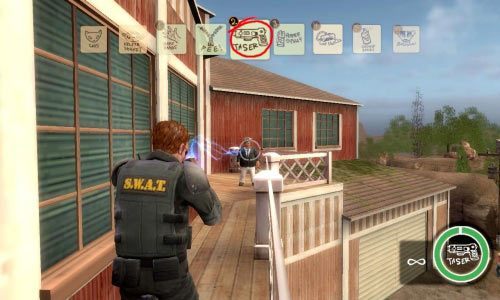 Kiedy znajdziesz się w środku rozpraw się ze wszystkimi przeciwnikami, jacy staną ci na drodze i skieruj się schodami na górę - Ścieżka Dobra - Eco Zealot HQ Assault | Opis przejścia Postal III - Postal III - poradnik do gry