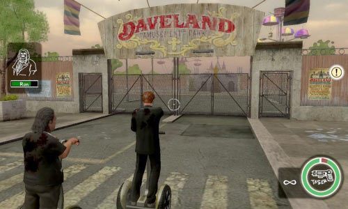 Zamiast zsiadać z pojazdu lepiej jest po prostu rozjeżdżać pojawiających się na drodze wrogów - Ścieżka Dobra - The Motorcade | Opis przejścia Postal III - Postal III - poradnik do gry