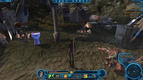 Jeśli nie masz już nic do zrobienia w The Hollows, udaj się do Wioski Kalikori - możesz w tym celu przenieść się po prostu do Quick Travel Point (Kalikori Village) - (L04) Strength of the Flesh Raiders | Tython | Star Wars The Old Republic - Star Wars: The Old Republic - poradnik do gry