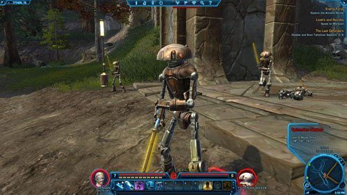 Po pokonaniu droidów otwórz okno ekwipunku, a potem kliknij na zakładkę Mission Items na dole - (L05) The Last Defenders | Tython | Star Wars The Old Republic - Star Wars: The Old Republic - poradnik do gry