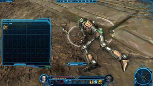 Po zeskanowaniu sześciu droidów wracaj do Elarian Trail - możesz w tym celu przenieść się po prostu do Quick Travel Point (Elarian Trail) lub dać się zabić i przenieść się do centrum medycznego - (L05) The Last Defenders | Tython | Star Wars The Old Republic - Star Wars: The Old Republic - poradnik do gry