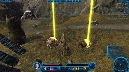 Jeśli po zebraniu zębów nie masz już nic do zrobienia w Tythos Ridge, udaj się do Wioski Kalikori - możesz w tym celu przenieść się po prostu do Quick Travel Point (Kalikori Village) lub iść przez The Hollows na piechotę - (L06) Pilgrim Medicine | Tython | Star Wars The Old Republic - Star Wars: The Old Republic - poradnik do gry