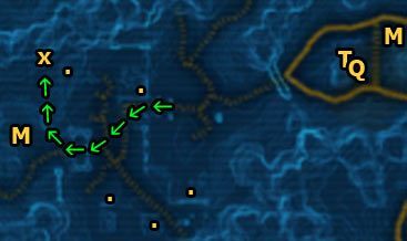 Wybierz się do Lower Kaleth i wejdź po wielkich schodach (początek drogi pokazanej na strzałkach) - Galactic History 10 (+2 Willpower) | Datacrons | Star Wars The Old Republic - Star Wars: The Old Republic - poradnik do gry