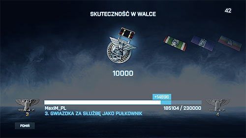 Na tym ekranie doliczane są punkty zdobyte za wyniki oraz premie i nagrody - Gwiazdki za służbę | Punktacja i Nagrody | Battlefield 3 - Battlefield 3 - poradnik do gry