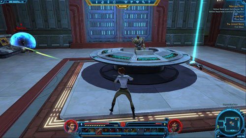 Po uporaniu się z dowódcami skorzystaj z komputera po lewej, aby zgrać dane - (L07) Mannett Point (2) | Trooper | Star Wars The Old Republic - Star Wars: The Old Republic - poradnik do gry