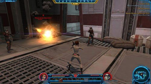 Skorzystaj z niedawno oznaczonej taksówki w północnej części Oradam Village, aby przejechać się do Fortu Garnik - (L06) Oradam Village | Trooper | Star Wars The Old Republic - Star Wars: The Old Republic - poradnik do gry