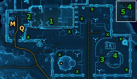 Jako przemytnik (Smuggler) zaczynasz swoją przygodę w [1] w hangarze lądowiska (Drelliad Spaceport Hangar) - (L02) Landing Party | Smuggler | Star Wars The Old Republic - Star Wars: The Old Republic - poradnik do gry