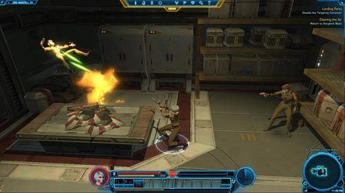 Tam zwróć uwagę na komputer w [5], który zbadaj - (L02) Landing Party | Smuggler | Star Wars The Old Republic - Star Wars: The Old Republic - poradnik do gry