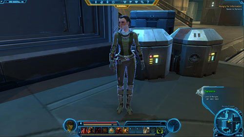 Pozostaje ci tylko wejść po schodach w [11] na górny poziom magazynu, a potem udać się do [1], aby porozmawiać z Viidu - (L05) Hungry for Information | Smuggler | Star Wars The Old Republic - Star Wars: The Old Republic - poradnik do gry
