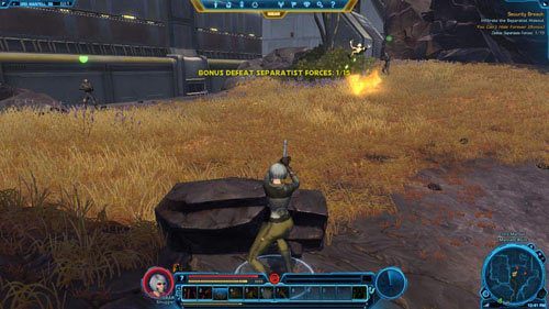 Idź do [15] - tu znajduje się wejście do kryjówki separatystów (Separatist Hideout) - (L07) Security Breach (2) | Smuggler | Star Wars The Old Republic - Star Wars: The Old Republic - poradnik do gry