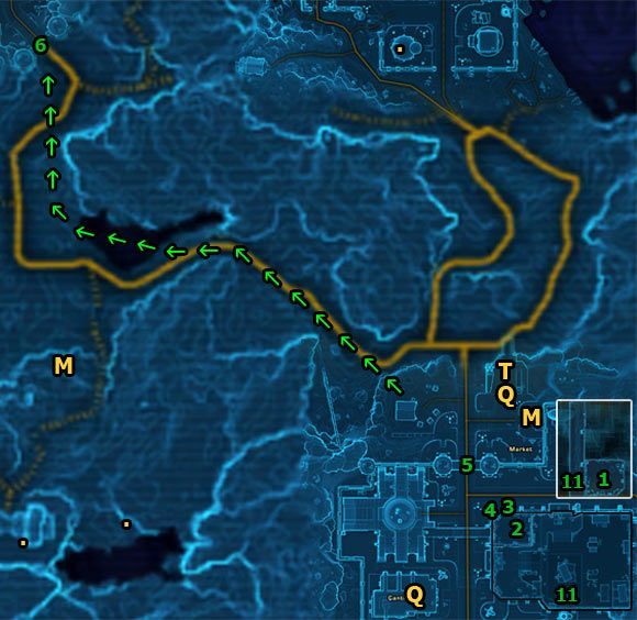 Po rozpoczęciu zadania w [1], jak zwykle, wyjdź z gabinetu Viidu i zeskocz na parter magazynu - (L06) Deadly Delivery | Smuggler | Star Wars The Old Republic - Star Wars: The Old Republic - poradnik do gry