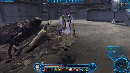 Skorzystaj z taksówki w Oradam Village, aby przejechać się do Taxi (Fort Garnik) - (L07) Hail the Liberators | Ord Mantell | Star Wars The Old Republic - Star Wars: The Old Republic - poradnik do gry