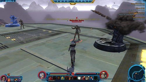 Przenieś się do Quick Travel Point (Fort Garnik) lub opuść fortecę i dotrzyj do Taxi (Volcano Camp Speeder), aby za jej pomocą dostać się do fortu - (L09) Securing the Landing Zone | Ord Mantell | Star Wars The Old Republic - Star Wars: The Old Republic - poradnik do gry